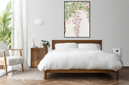 Plakat  Wisteria Vine, Morikaga Japoński Vintage do Salonu
