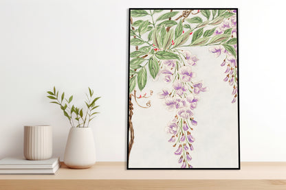 Plakat  Wisteria Vine, Morikaga Japoński Vintage do Salonu