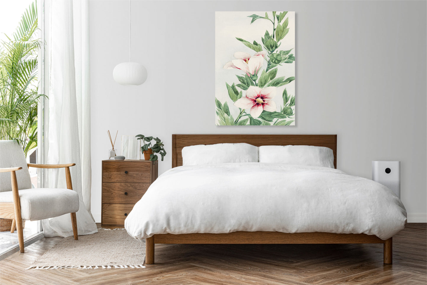 Obraz  Hibiscus, Morikaga Japoński Vintage do Salonu