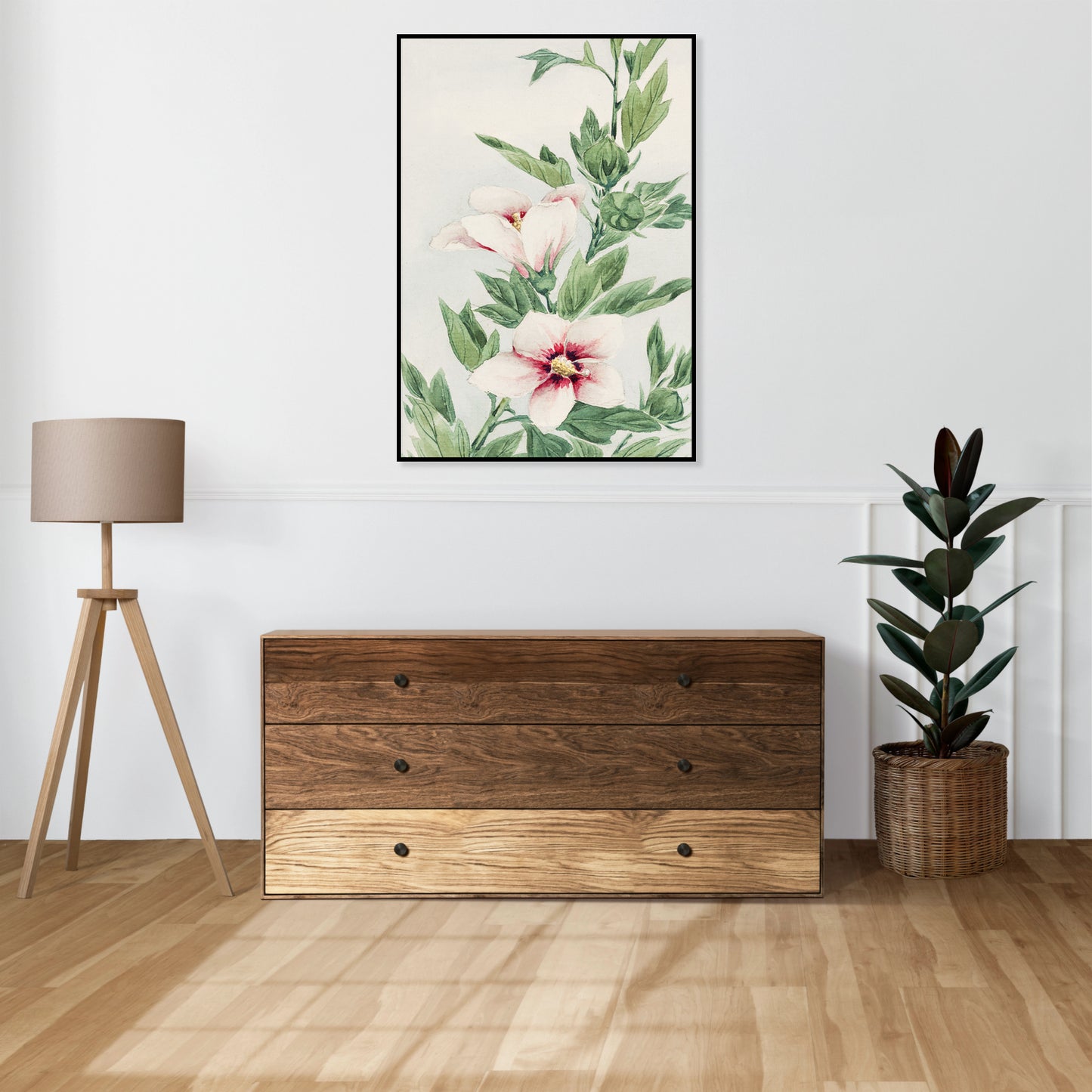 Plakat  Hibiscus, Morikaga Japoński Vintage do Salonu