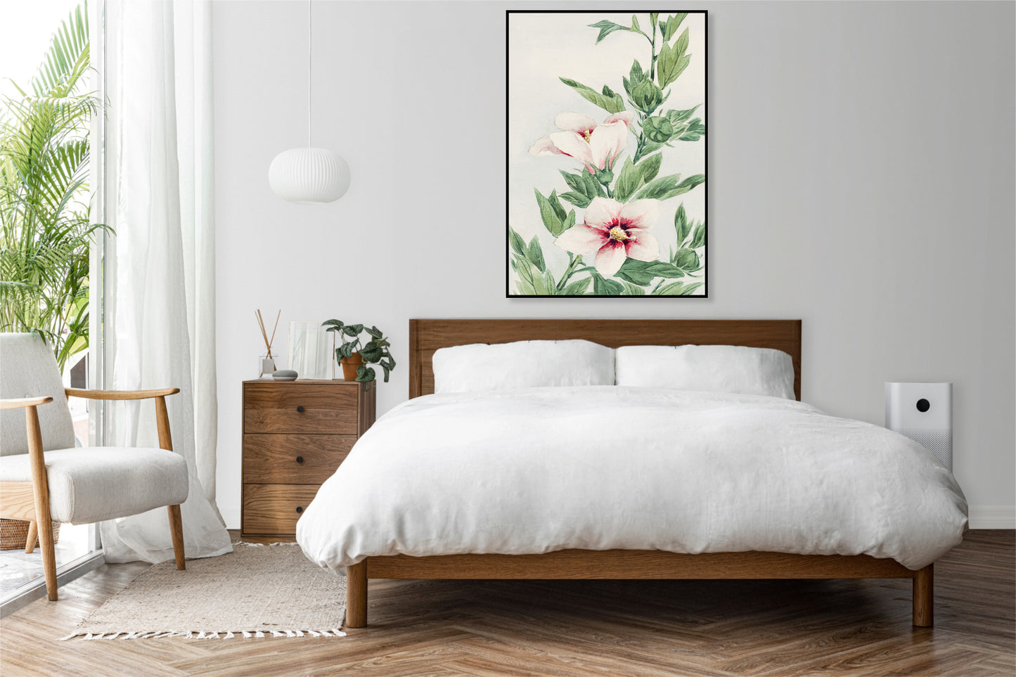 Plakat  Hibiscus, Morikaga Japoński Vintage do Salonu