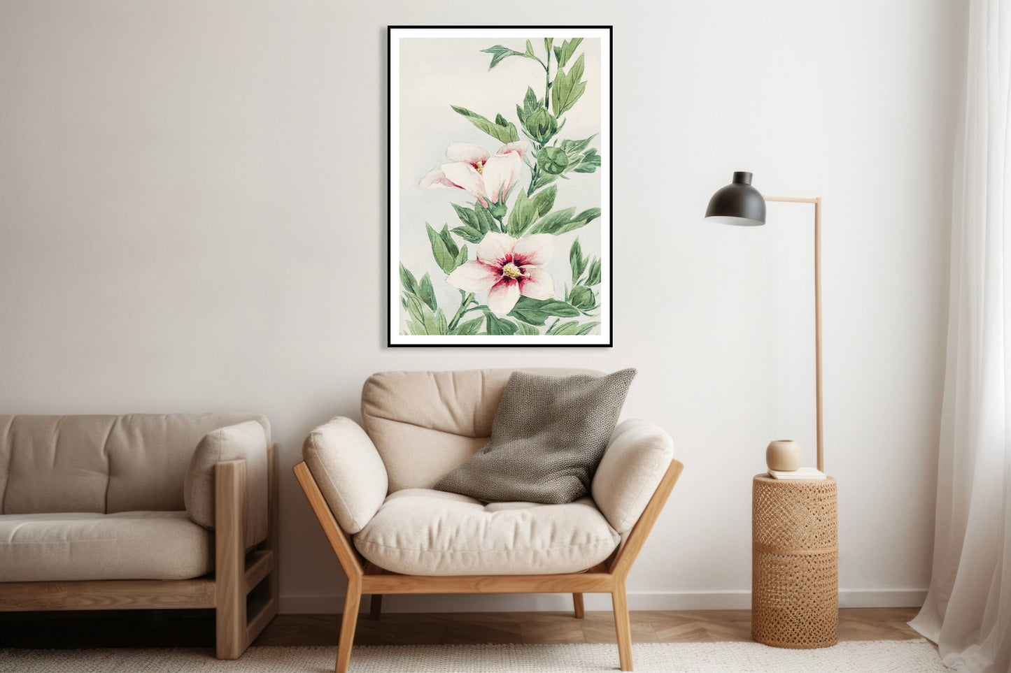 Plakat  Hibiscus, Morikaga Japoński Vintage do Salonu