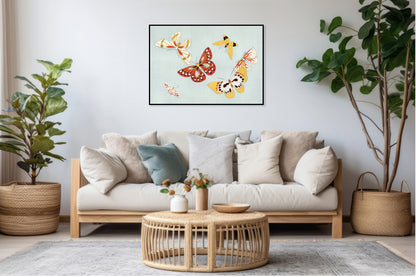 Plakat  Butterfly, Sekka Japoński Vintage do Salonu