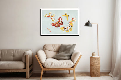 Plakat  Butterfly, Sekka Japoński Vintage do Salonu