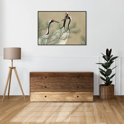 Plakat  Cranes, Sekka Japoński Vintage do Salonu