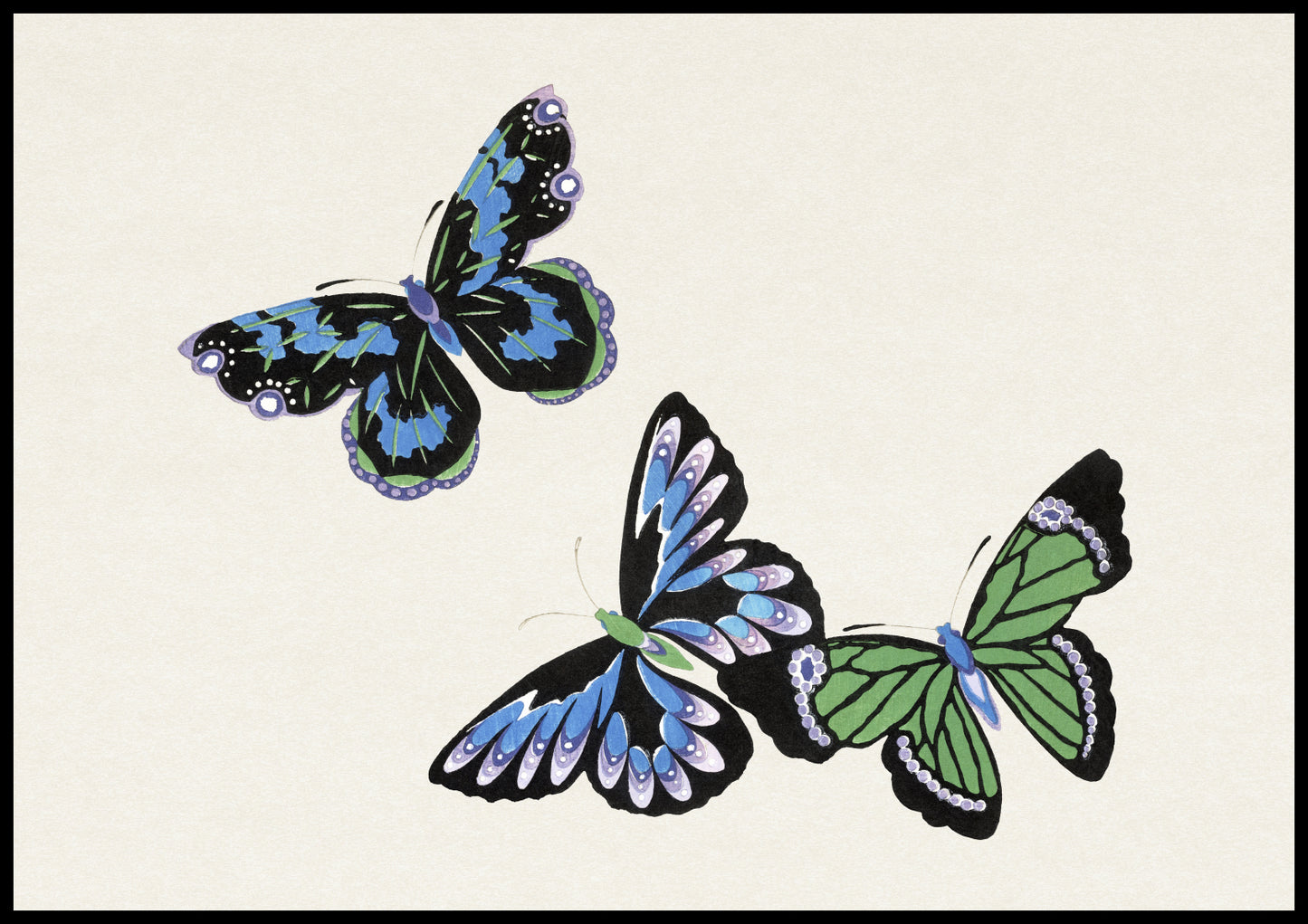 Plakat  Butterfly 4, Sekka Japoński Vintage do Salonu