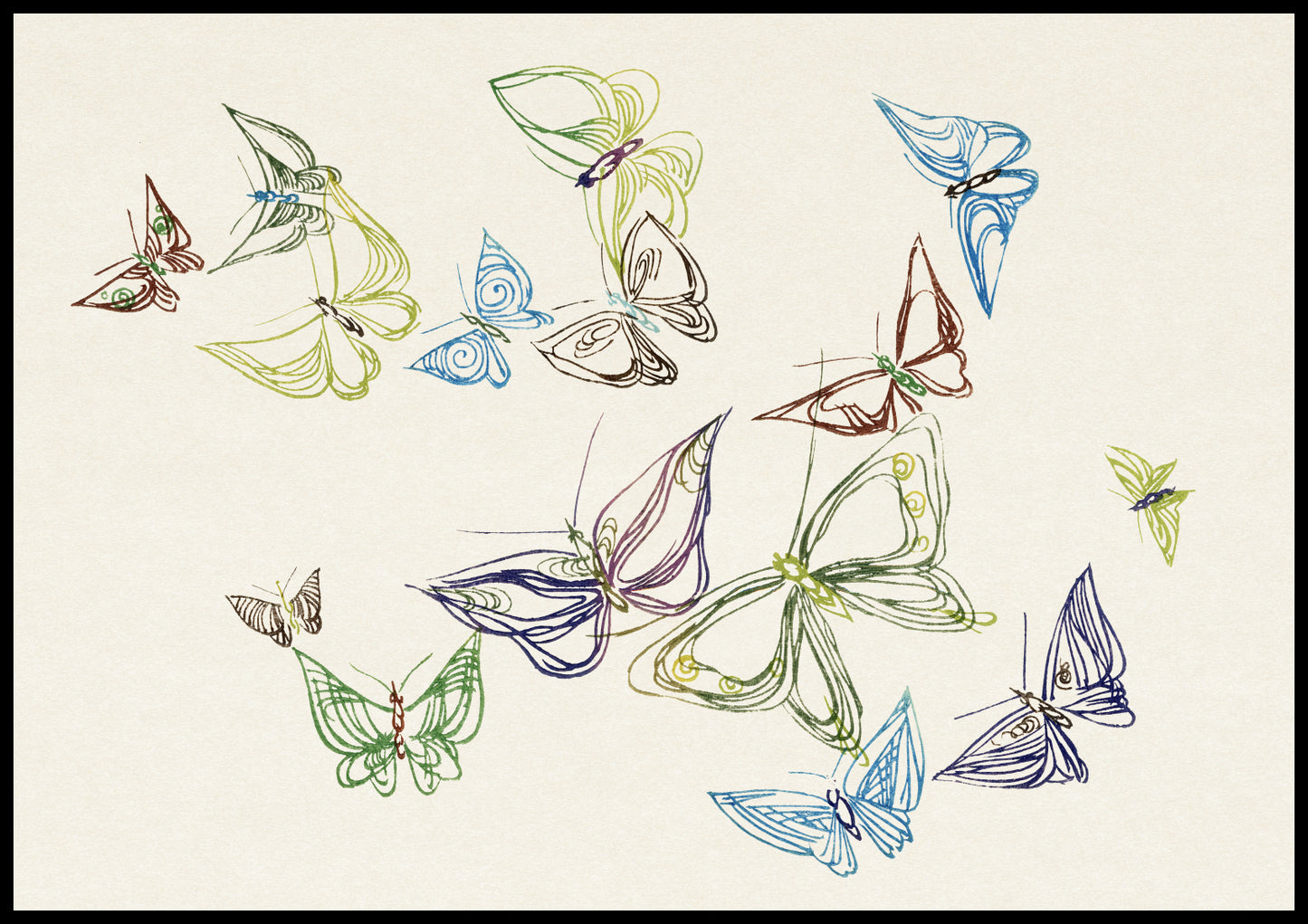 Plakat  Butterfly 5, Sekka Japoński Vintage do Salonu