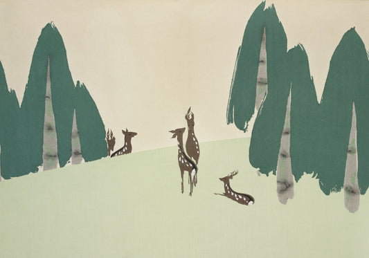 Plakat  Deer, Sekka Japoński Vintage do Salonu
