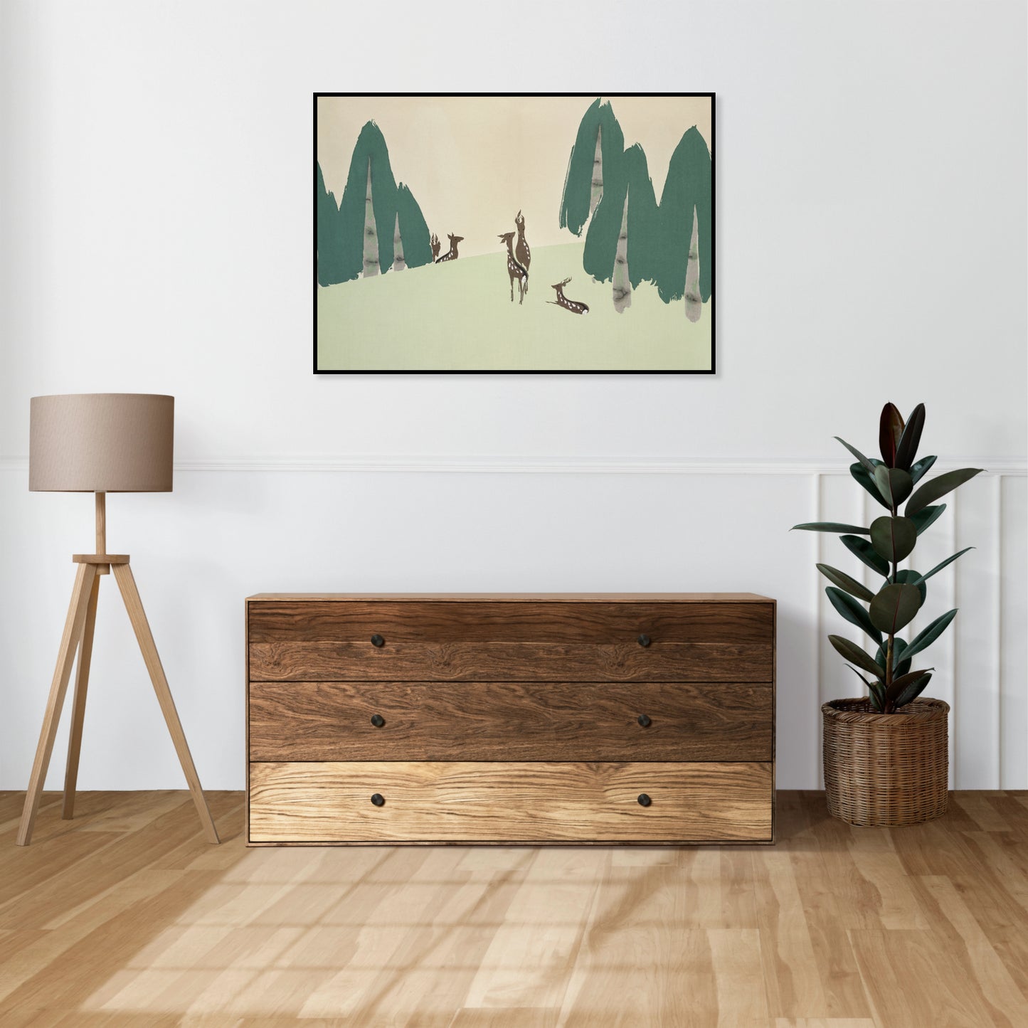 Plakat  Deer, Sekka Japoński Vintage do Salonu