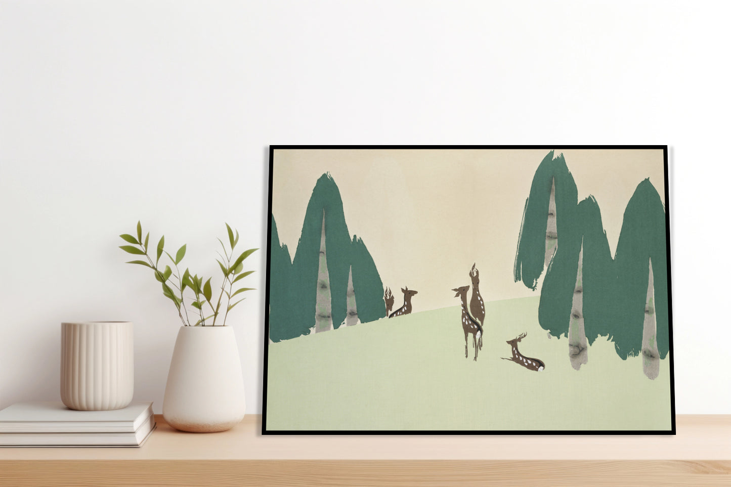 Plakat  Deer, Sekka Japoński Vintage do Salonu