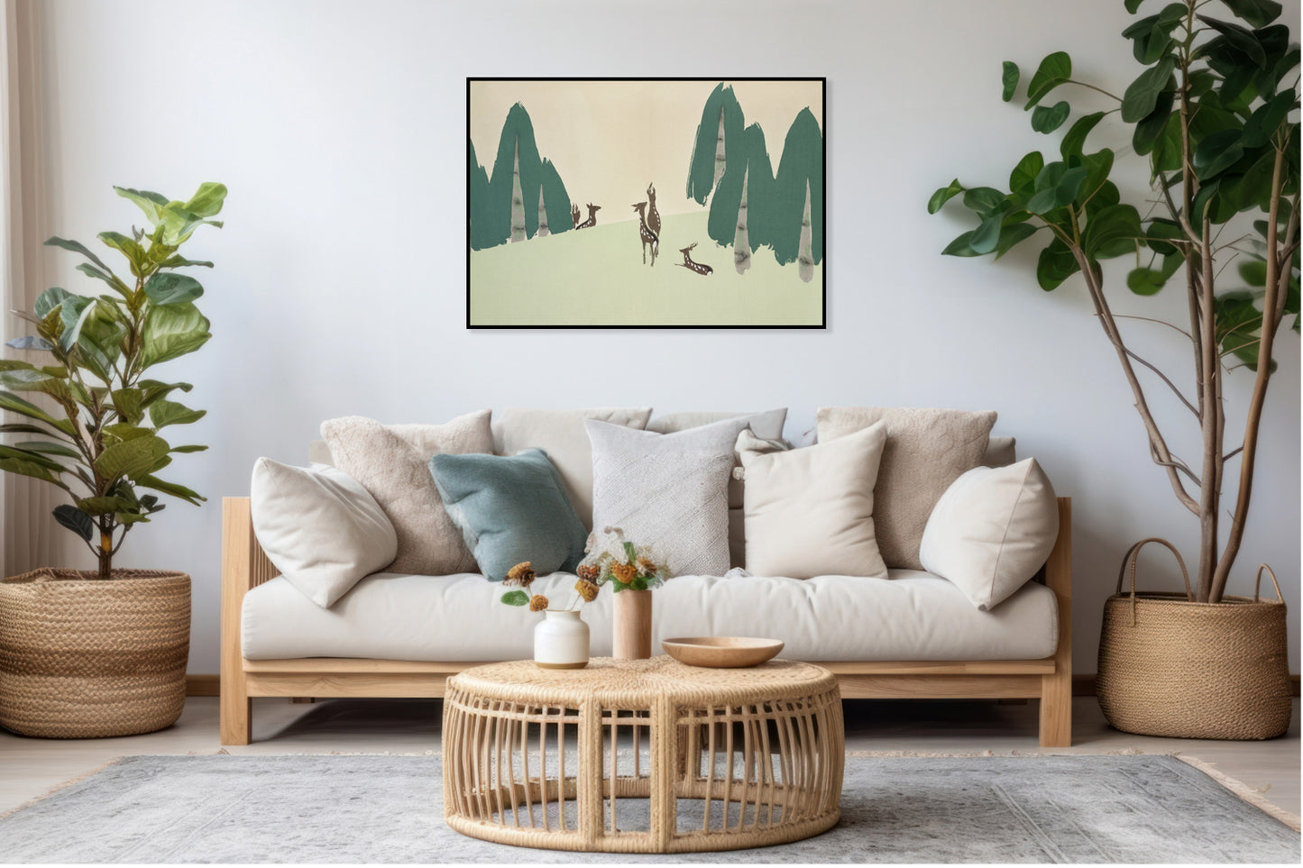 Plakat  Deer, Sekka Japoński Vintage do Salonu