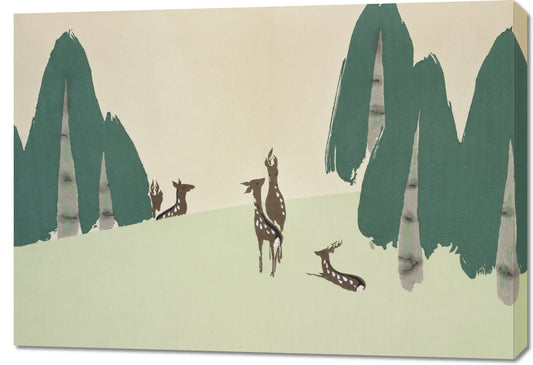 Obraz  Deer, Sekka Japoński Vintage do Salonu