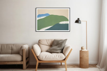 Plakat  Green Mountains, Sekka Japoński Vintage
