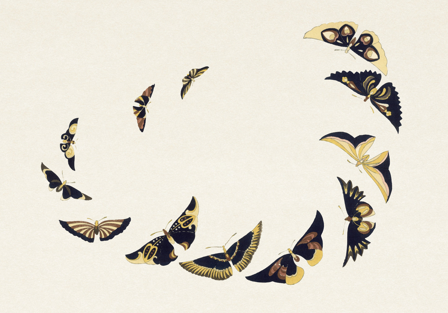 Plakat  Butterfly 6, Sekka Japoński Vintage do Salonu