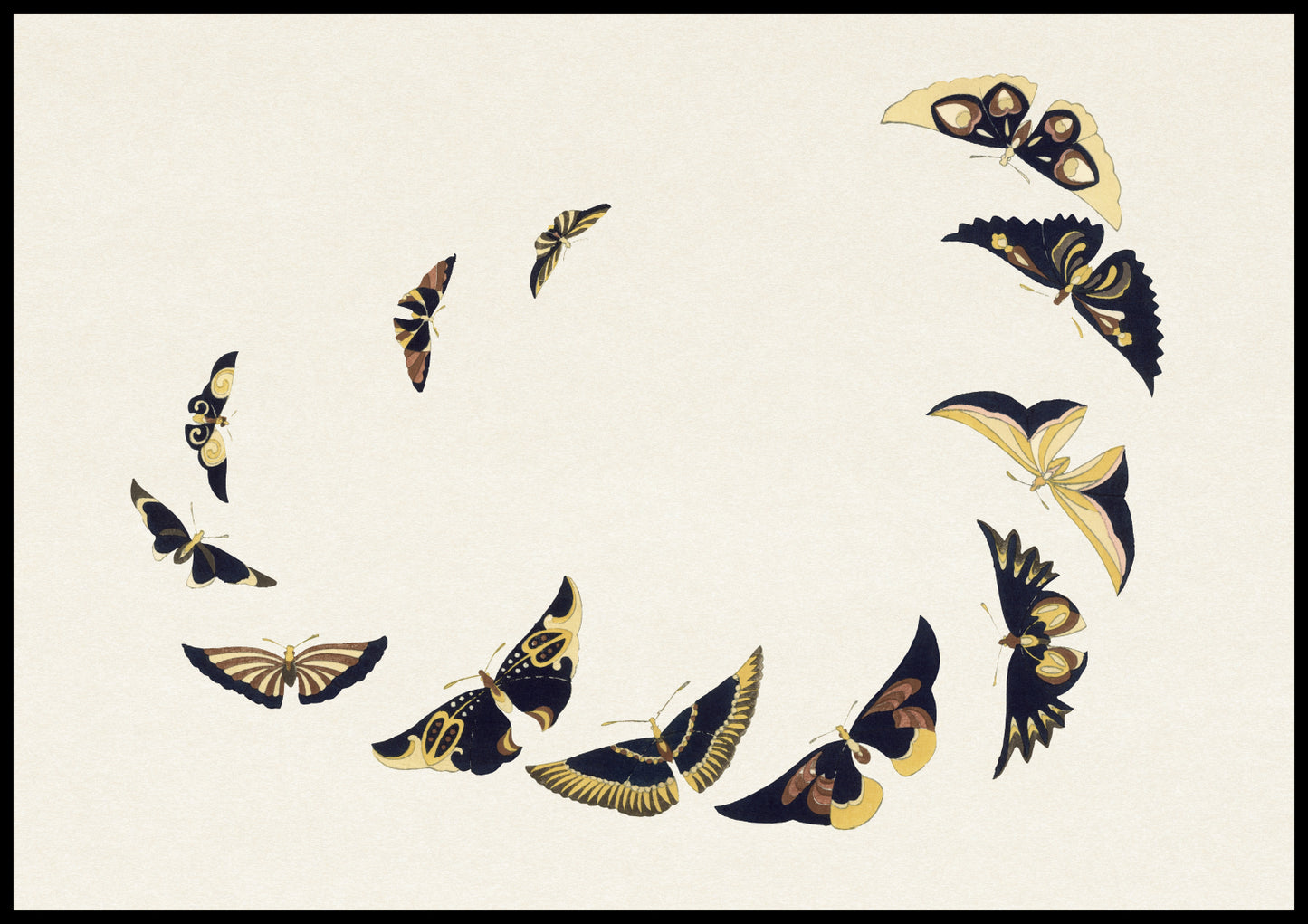 Plakat  Butterfly 6, Sekka Japoński Vintage do Salonu