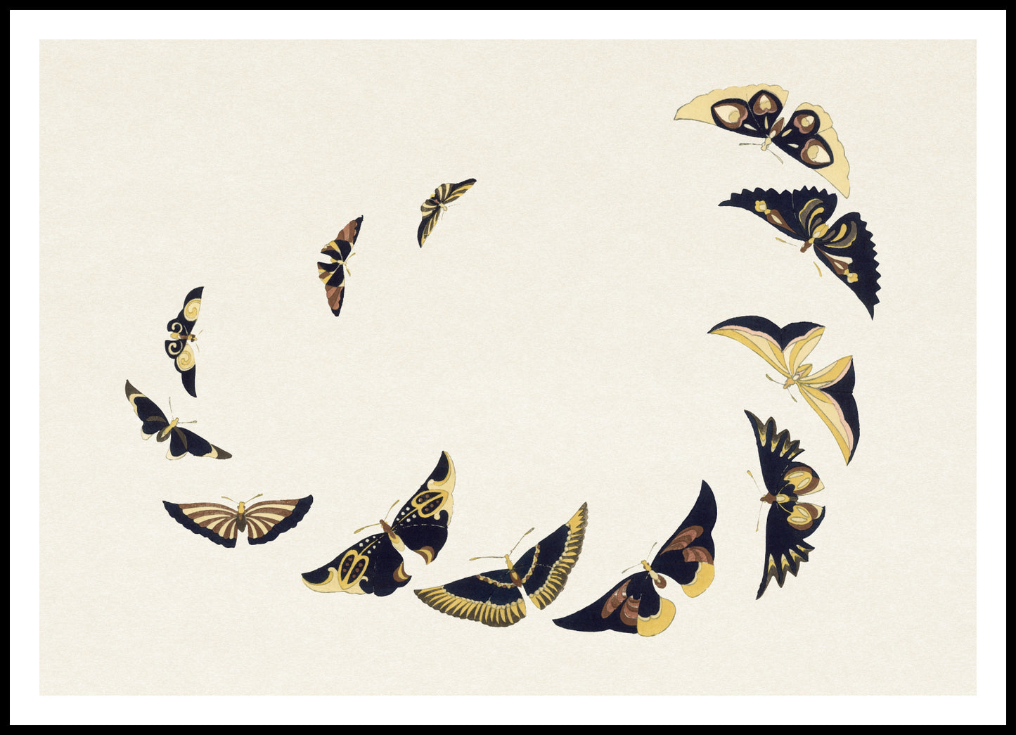 Plakat  Butterfly 6, Sekka Japoński Vintage do Salonu