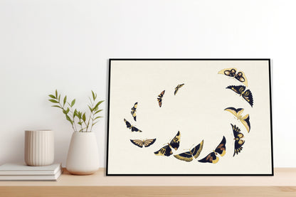 Plakat  Butterfly 6, Sekka Japoński Vintage do Salonu