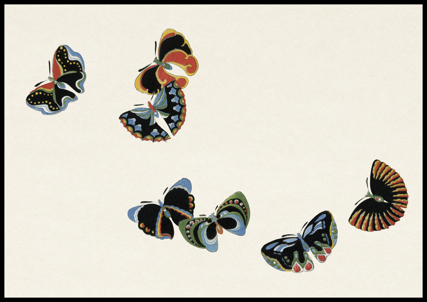 Plakat  Butterfly 7, Sekka Japoński Vintage do Salonu