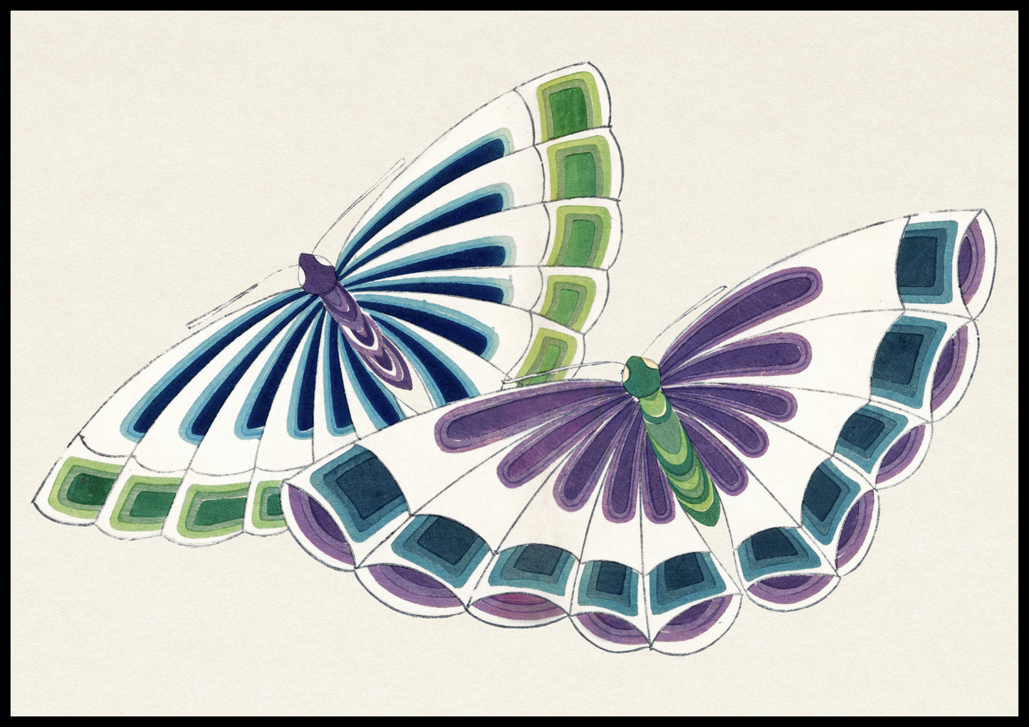 Plakat  Butterfly 9, Sekka Japoński Vintage do Salonu