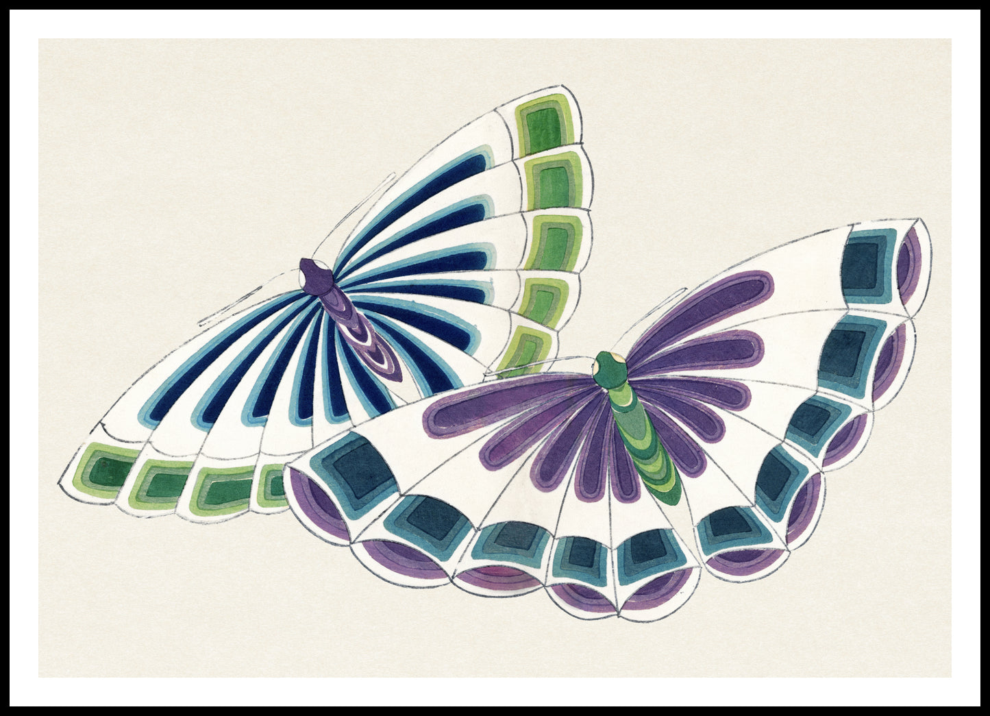 Plakat  Butterfly 9, Sekka Japoński Vintage do Salonu
