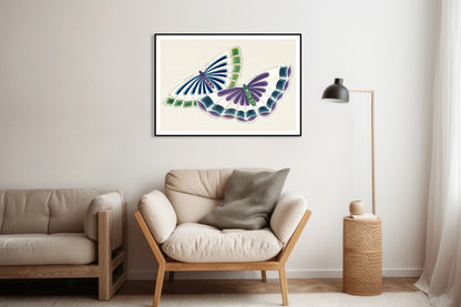 Plakat  Butterfly 9, Sekka Japoński Vintage do Salonu