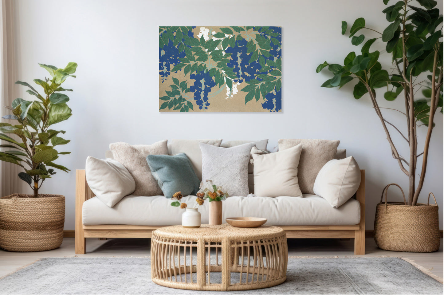 Obraz  Wisteria, Sekka Japoński Vintage do Salonu
