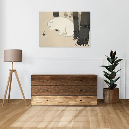 Obraz  Dog and Snail, Sekka Japoński Vintage do Salonu