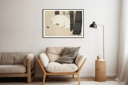 Plakat  Dog and Snail, Sekka Japoński Vintage do Salonu