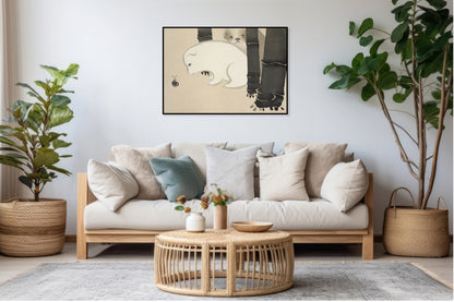 Plakat  Dog and Snail, Sekka Japoński Vintage do Salonu
