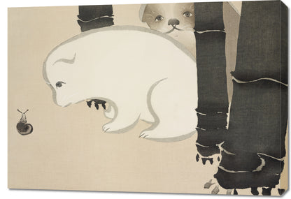 Obraz  Dog and Snail, Sekka Japoński Vintage do Salonu
