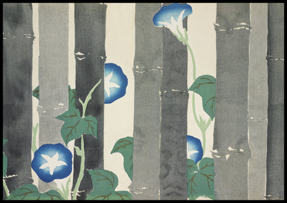 Plakat  Morning Glories, Sekka Japoński Vintage