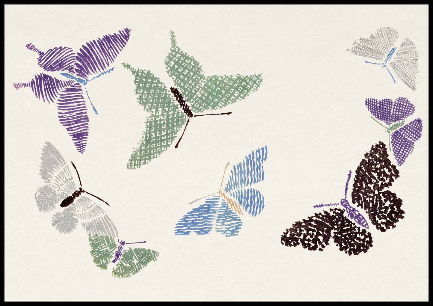 Plakat  Butterfly 12, Sekka Japoński Vintage do Salonu