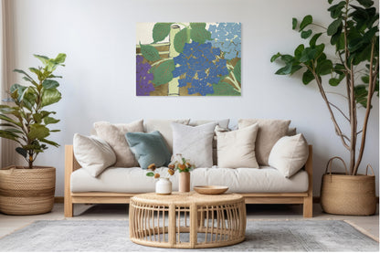 Obraz  Hydrangea, Sekka Japoński Vintage do Salonu