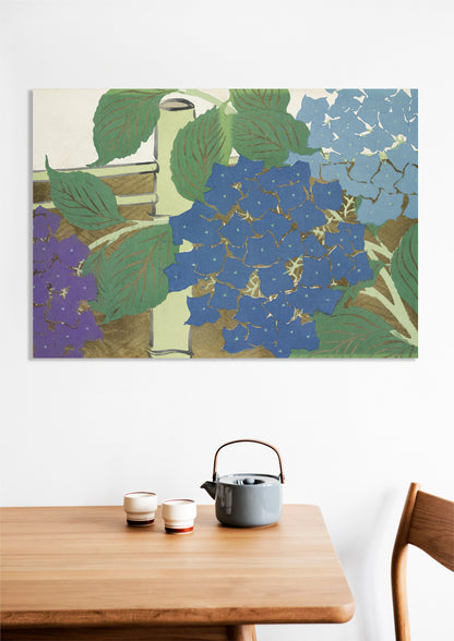 Obraz  Hydrangea, Sekka Japoński Vintage do Salonu