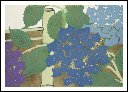 Plakat  Hydrangea, Sekka Japoński Vintage do Salonu
