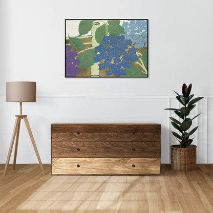 Plakat  Hydrangea, Sekka Japoński Vintage do Salonu