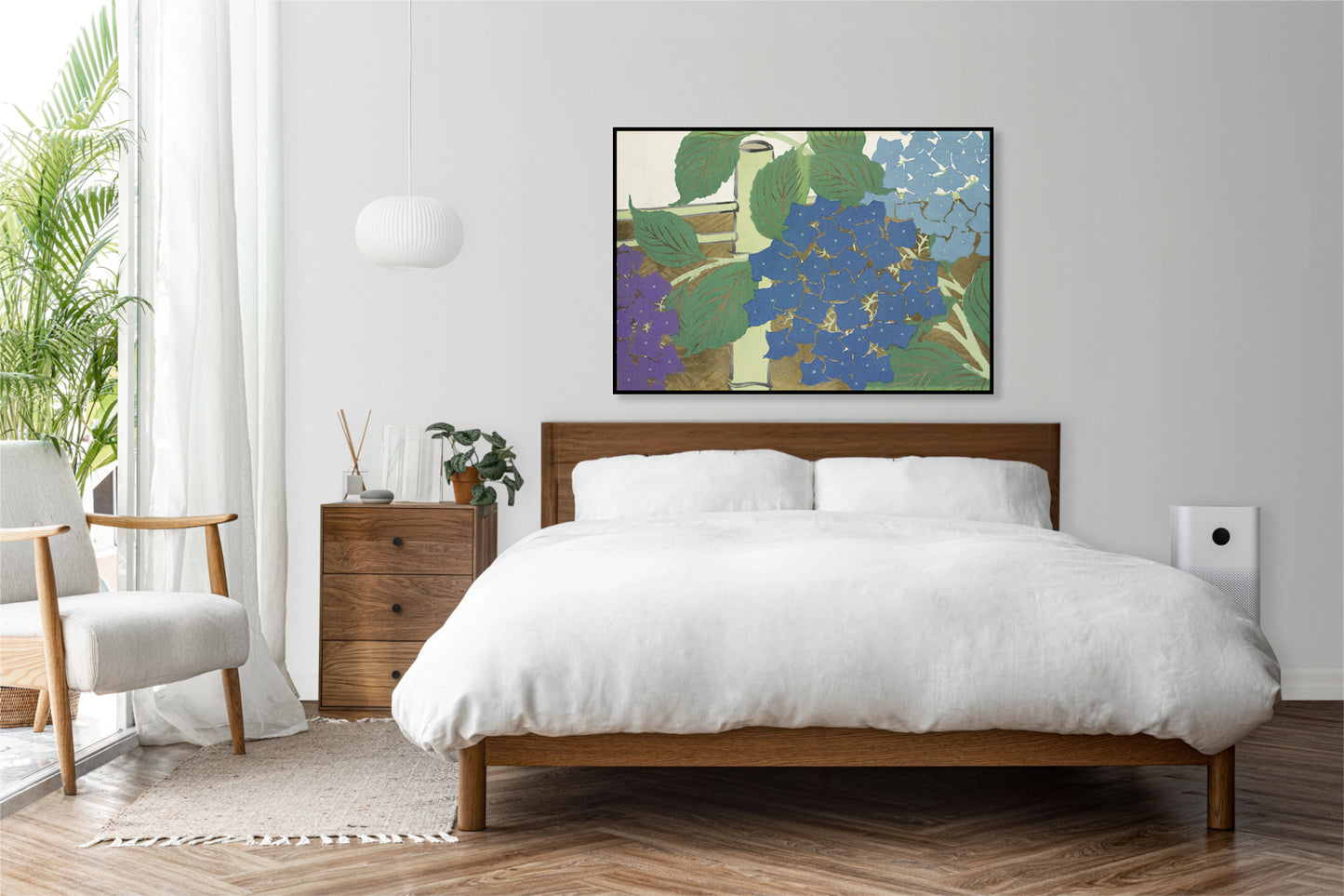 Plakat  Hydrangea, Sekka Japoński Vintage do Salonu
