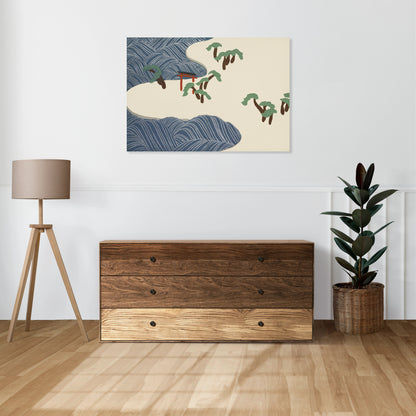 Obraz  Ocean Waves, Sekka Japoński Vintage do Salonu