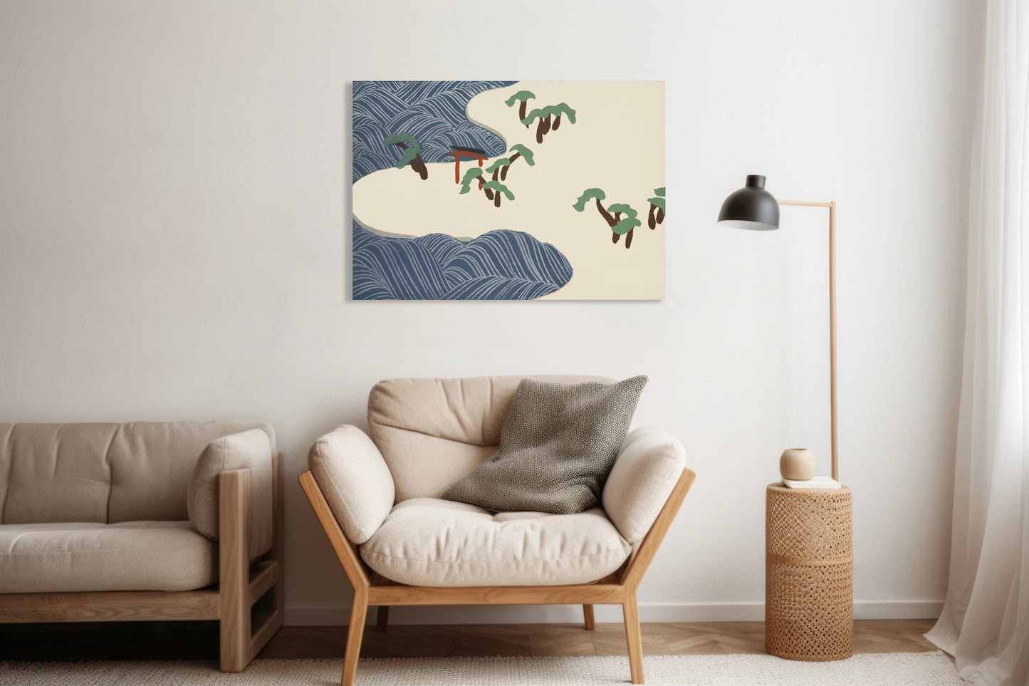 Obraz  Ocean Waves, Sekka Japoński Vintage do Salonu