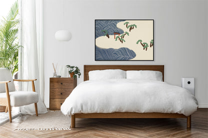 Plakat  Ocean Waves, Sekka Japoński Vintage do Salonu