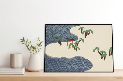 Plakat  Ocean Waves, Sekka Japoński Vintage do Salonu