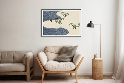 Plakat  Ocean Waves, Sekka Japoński Vintage do Salonu