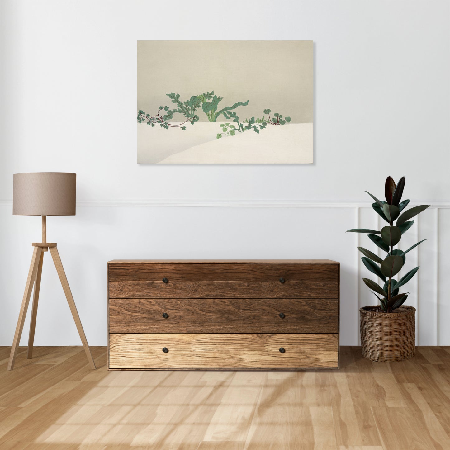 Obraz  Green Plants, Sekka Japoński Vintage do Salonu