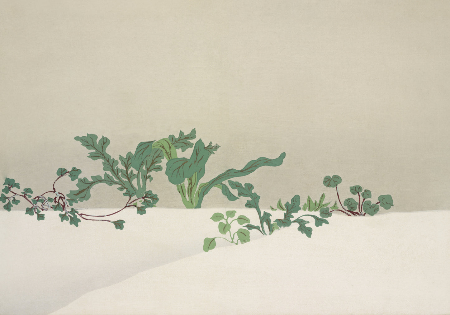 Plakat  Green Plants, Sekka Japoński Vintage do Salonu