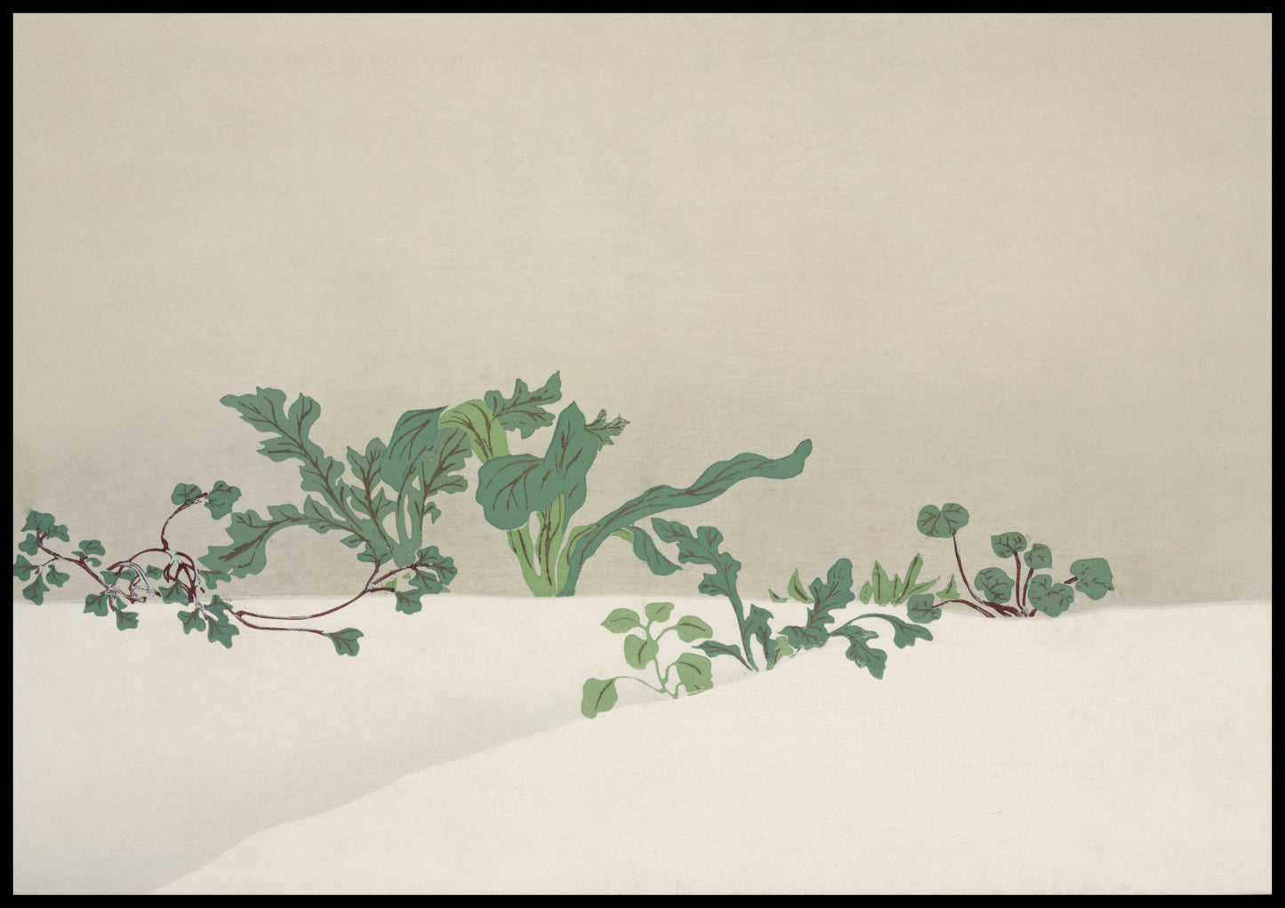 Plakat  Green Plants, Sekka Japoński Vintage do Salonu