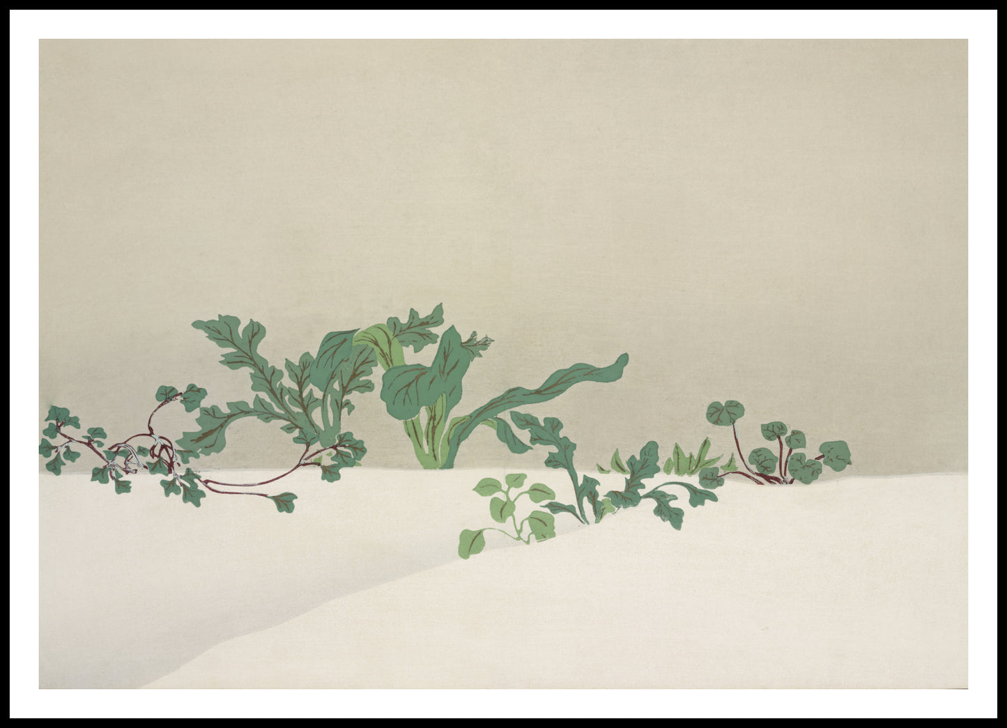 Plakat  Green Plants, Sekka Japoński Vintage do Salonu