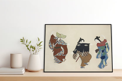 Plakat  Dancers, Sekka Japoński Vintage do Salonu