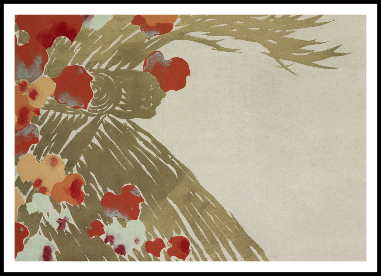 Plakat  Flowers 3, Sekka Japoński Vintage do Salonu