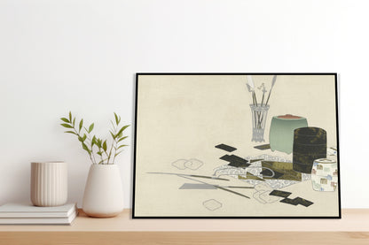 Plakat  Art Supplies, Sekka Japoński Vintage do Salonu