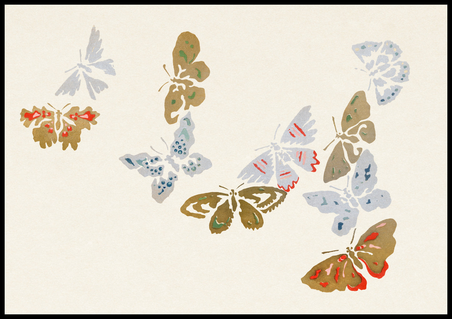 Plakat  Butterfly 20, Sekka Japoński Vintage do Salonu
